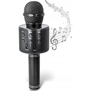 Forever Bluetooth karaoke-microfoon, draadloze luidspreker met microfoon 3 W, compatibel met iPhone, Android, 1500 mAh accu, draagbare muziekmachine, cadeau voor kinderen en volwassenen