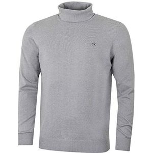 Calvin Klein Heren Roll NeRib Gebreide Duurzame Trui - Zilveren - L