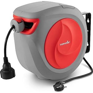 Poppstar Automatische Kabelhaspel 15m + 1,5m (max. 2500W) Zelfoprollend IP20 voor Muur- en Plafondmontage