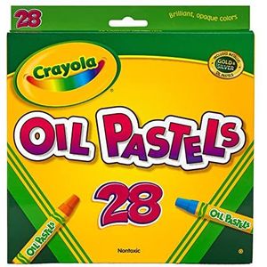 Crayola Oliepastels, 28 Briljante Ondoorzichtige Kleuren Grote Zeshoekige Vorm Pastels, Ideaal voor Kinderen 3 & Up, Niet-Giftig, Blenable, Sterke, Langdurige Sticks