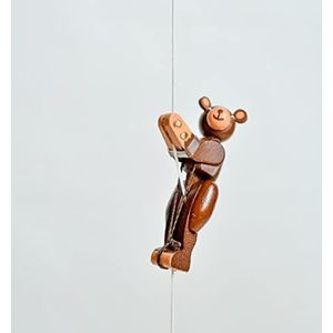 Rudolphs Schatzkiste Houten speelgoed klimfiguur beer geel hoogte = 6,5 (klimtouw ca. 45 cm) cm nieuw klimspeelgoed klimmen klimmaxe Kraxelhuber klimmers houten speelgoed bergbeklimmers