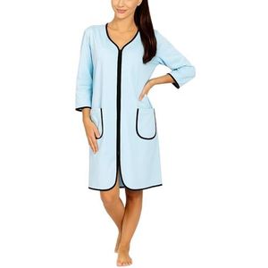 Aquarti Dames Badjas Kamerjas met Rits 3/4 Mouwen Lichte, Turquoise, 5XL