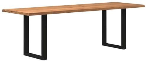 vidaXL Eettafel rechthoekig 240x80x74 cm massief eikenhout lichtbruin
