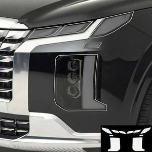 KUSQCRGA 2 stuks auto koplamp beschermfolie transparante zwarte sticker geschikt voor Hyundai Palisade 2022-2023 auto-accessoires