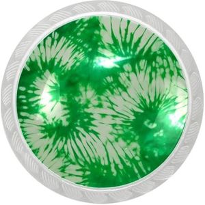 lcndlsoe Elegante ronde transparante kastknoppen set van 4, perfect voor kasten, ijdelheden en kasten, groene tie-dye