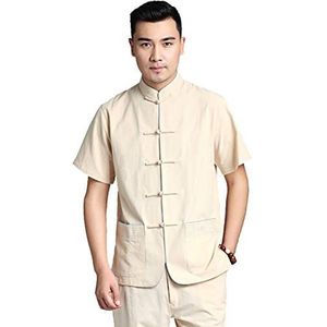 Chinese Kleding - Tang-pak - Traditioneel Kostuum - Katoen - Korte Mouw - Unisex