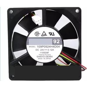 Voor SANYO voor DENKI 109P0924H4D04 DC 24V 0.12A 92x92x25mm 3-draads serverkoelventilator