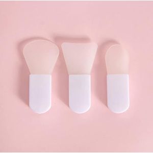3Pc Siliconen Gezichtsmasker Borstel Zachte Gezichtsverzorging Draagbare DIY Gezichtscrème Modder Mengen Masker Borstels Herbruikbare Make-up Beauty Tools (Size : White)