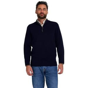 JACK PYKE Ashcombe - Gebreide trui met rits - 100% lamswol - marineblauw - M