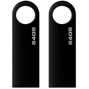 USB-Stick 64 GB, 2 Stuks, Draagbaar Met Haak, USB-Flashdrive Voor Laptop/PC/Auto Enz.