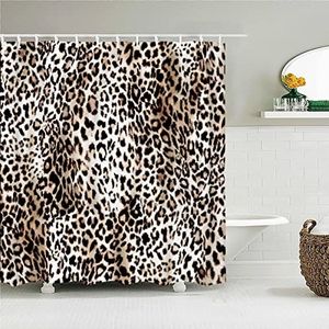 Luipaard patroon douchegordijnen waterdichte stof badscherm gordijn woondecoratie badkamer gedrukt douchegordijn 150x220cm (59""Bx87""H)
