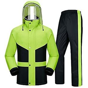 Regenpak Heren Waterdicht Mannen/dames regenjas en broekpakken, waterdichte outdoor vacht reflecterende regenkleding met capuchon, hoge zichtbaarheid, met transparante rand om te wandelen