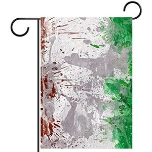 abstracte italiaanse vlag aquarel Tuinvlag 28x40 inch,Kleine tuinvlaggen dubbelzijdig verticale banner buitendecoratie