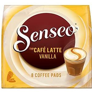 Senseo pads Café Latte Vanilla, 80 koffiepads, 10 stuks per verpakking, 10 x 8 drankjes