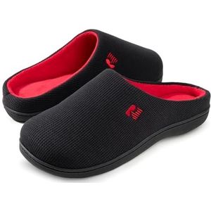 RockDove Originele tweekleurige pantoffels van traagschuim voor heren, Zwart en Rood, 6/7 UK