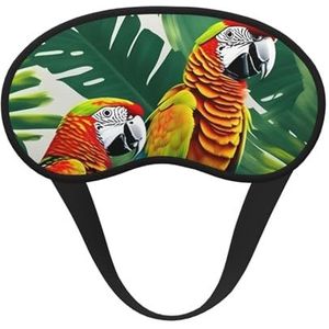 Tropische bloem blad papegaai print unisex verduisterend slaapmasker comfortabel oogmasker voor reizen meditatie slaap reizen