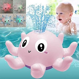 OFOCASE Inktvis baby badspeelgoed waterspeelgoed, Octopus sproeien inductie sprinkler bad speelgoed met licht, zwembad waterspeelgoed voor 0-6 maanden 1 2 3 jaar baby cadeau (roze)