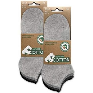 BIOBASICS Biologische sneakersokken, voor dames en heren (4-12 paar), kort Öko-Tex 100, katoen, 8 paar (grijstinten), 43-46 EU