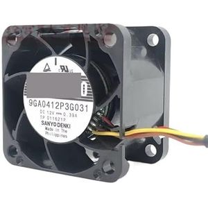 Voor Sanyo Denki 9GA0412P3G031 DC 12V 0.39A 40x40x28mm 4-draads serverkoelventilator