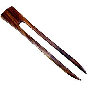 (1) Palissander Hout Twee Prong 6 Inch Steil Haar Stick Pick Pic Pin Vork