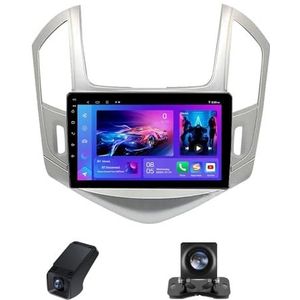 Autoradio Geldt voor Chevrolet Cruze J300 J308 2012-2015 2 DIN met scherm Compatibel met CarPlay [Wireless] 9inch touchscreen Bluetooth Stereo Auto Android Auto Achteruitrijcamera(NF-6)
