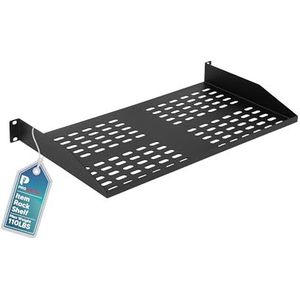 ProMaster 19-Inch 1U Server Geventileerde Plank: Universeel Apparaat Plaatsing Rack voor 19'' Server Racks. Consistente Luchtstroom, Heavy Duty Metalen Constructie, 10'' Diep, 100 LB Capaciteit.