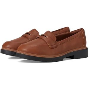 Clarks Westlynn Glow Penny Mocassin voor dames, Bruin leer, 37 EU Ancho