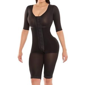 FAJAMIA 0710 Fajas Colombianas Reductoras y Moldeadoras Post Chirurgie Compressie Kledingstuk Full Body Shaper, Zwart, S