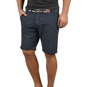 Indicode Mews Chino shorts voor heren, korte broek met riem, regular fit, marineblauw (400), XL