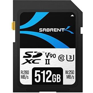 SABRENT Rocket v90 512GB SD UHS-II Geheugenkaart R280MB/s W250MB/s (SD-TL90-512GB)
