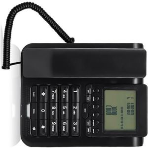 HIOPOIUYT Vaste telefoon met snoer met geheugenoproep Verstelbare helderheid en extra grote knop voor eenvoudige bedieningen Verstelbare Ringers Volumes Snoertelefoon