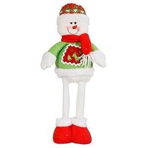 INEOUT Grote maat kerstpoppen Intrekbare kerstman Claus Snowman Elk Toys Kerstfigines Kerstcadeau for Kid Red Xmas Tree Ornament (Color : White)
