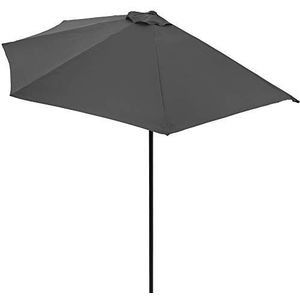 Kingsleeve Parasol Zonnescherm Ø 2,7m Halfrond Balkon Terras UV 50+ Antraciet