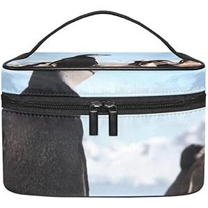 Penguin make-up organizer tas, reismake-up tas organizer case draagbare cosmetische tas voor vrouwen en meisjes toiletartikelen, Meerkleurig, 22.5x15x13.8cm/8.9x5.9x5.4in
