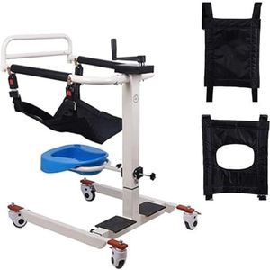Patien Lift voor Thuis, Multifunctionele Patiënt Transfer Lifter w/Gewatteerde Seat Ouderen Gehandicapten Full Body Stalen Transport Rolstoel voor Verpleegkundige Verlamde Ouderen, 350 lbs