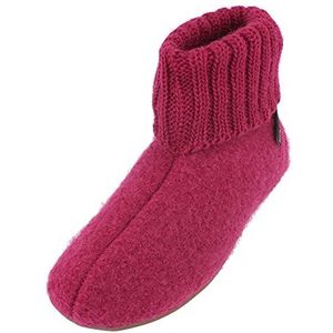 HAFLINGER Everest Karlo Huttenschoenen met TPR-rubberen zool en kraag, fuchsia, 40 EU