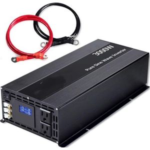 Omvormer Zuivere Sinusgolf Zonne-energieomvormer 3000W 12V/24V/36/48V DC Naar 120V/220V/230V/240V AC Omvormer Lithium-accu Spanningsomvormer(36V,240V)
