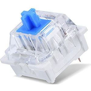 Mechanische toetsenbordschakelaar, 10 stuks blauwe schakelaar 3-pins vervangende blauwe schakelaar Transparante behuizing voor mechanisch toetsenbord