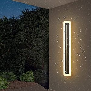 Buitenwandlamp, led-wandlamp voor buiten, IP65, waterdicht, wandlampen van zwart metaal, 3000 K, voor garage, deur, hal, lantaarn