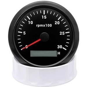 85mm motortoerenteller met LCD-urenteller, 7-kleuren achtergrondverlichting, 3000, 4000, 6000 tpm for boten, auto's(CX8145B-3000RPM)