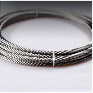 Roestvrijstalen kabel, Roestvrijstalen 7x7 op maat gesneden staalkabel 1/8 inch 4 mm zilver, verschillende maten(75M/246Ft)