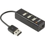 Yenkee YHB 4001BK hoge snelheid (4-poorts USB-hub) zwart