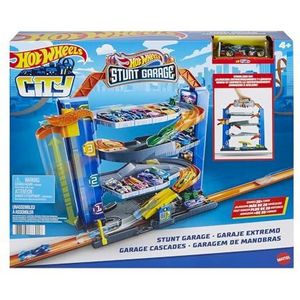 ​Hot Wheels City Stuntgarage speelset, cadeau-idee voor kinderen van 3 tot en met 8 jaar, lift naar hogere verdiepingen, kan aan andere sets worden gekoppeld, GNL70