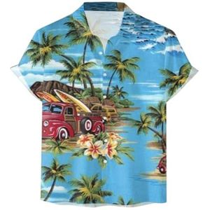 Heren Hawaiiaanse Overhemd Met Korte Mouwen Zomer Hawaiiaanse Overhemden Casual Kleding Zomer Strandfeest Hawaiiaanse Overhemden heren t-shirt(Multi-colored B,4XL)