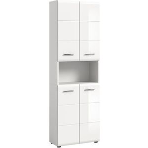 xonox.home Badkamer Ice X86A9713 hoge kast brede kast badkamerkast in wit hoogglans corpus wit Nb ca. 60x185x30 cm