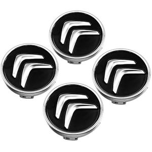 4 stuks auto wielnaafdoppen voor Citroen C1 2014-2023 wieldoppen wieldoppen accessoires C zwart