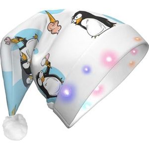 FRESQA Pinguïn Ballon Sneeuwvlok Volwassen Pluche Gloeiende Kerstmuts – Nieuwigheid Vakantie Decoratieve Cap Voor Feesten En Vieringen