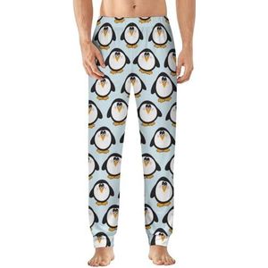 Grappige pinguïns heren pyjama broek zachte lounge bodems lichtgewicht slaapbroek