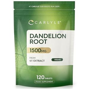Paardenboem Poeder Tabletten 1500mg | 120 Dandelion Root Extract Tablets | Paardenbloemwortel Extract | Veganistische | Carlyle