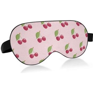 LI ZHI XIN Slaapmasker voor volwassenen, verduisterende slaapmaskers voor dames en heren, oogmasker voor reizen met verstelbare riem, zacht comfortabel oogmasker voor slapen met fruit kersenpatroon